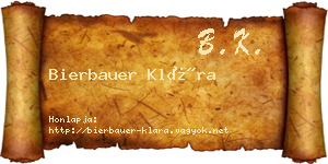 Bierbauer Klára névjegykártya