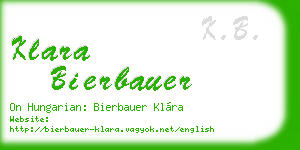klara bierbauer business card